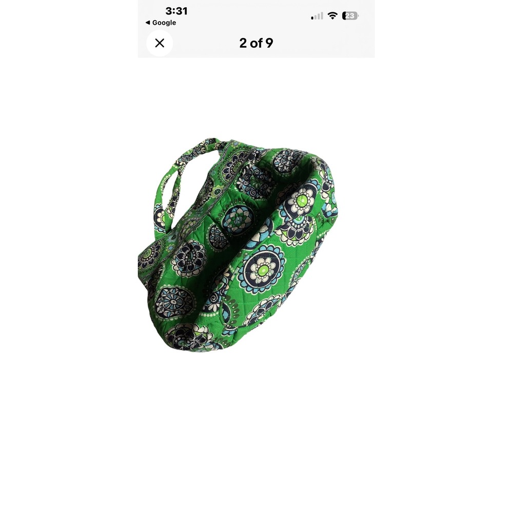 Vera Bradley Cupcake Green Morgan Tote green blue white - Picture 2 of 7